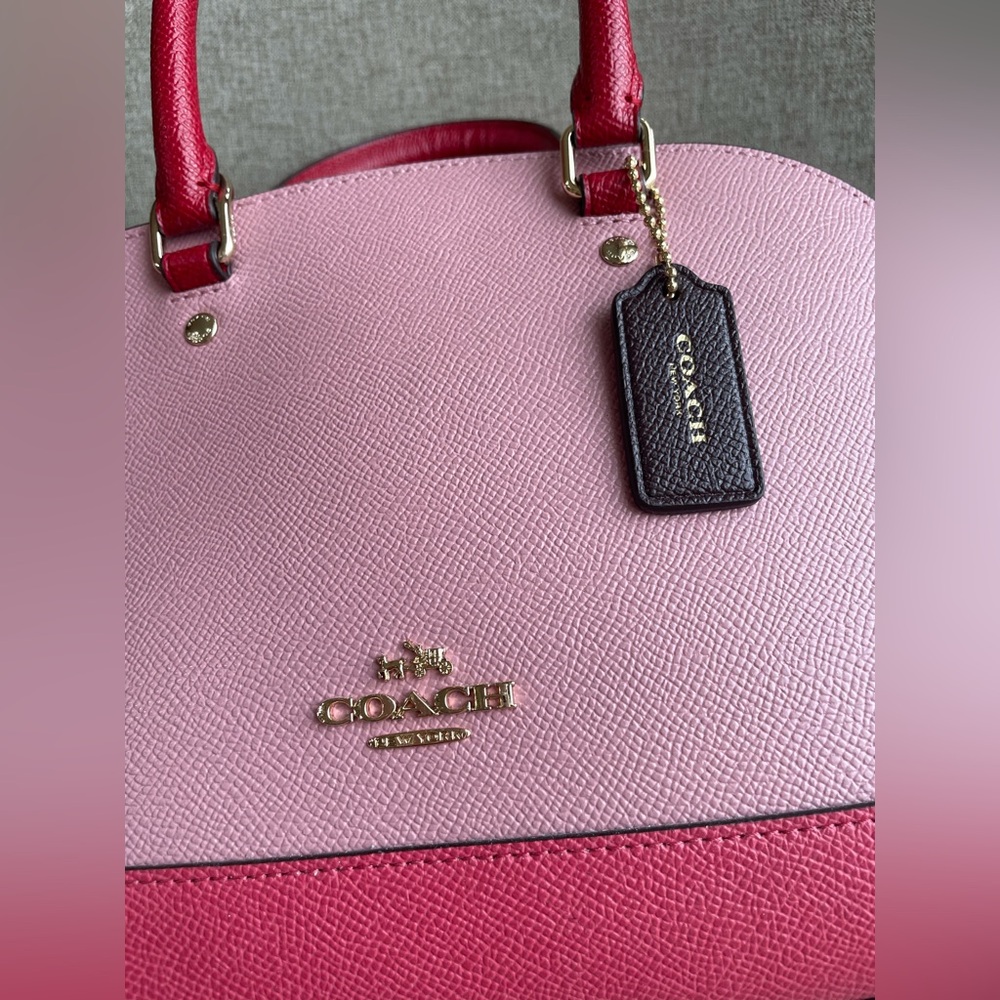 NWT！2PCS COACH SIERRA SATCHEL IN GEOMETRIC COLORBLOCK CROSSGRAIN LEATHER（F57499） - Picture 6 of 11